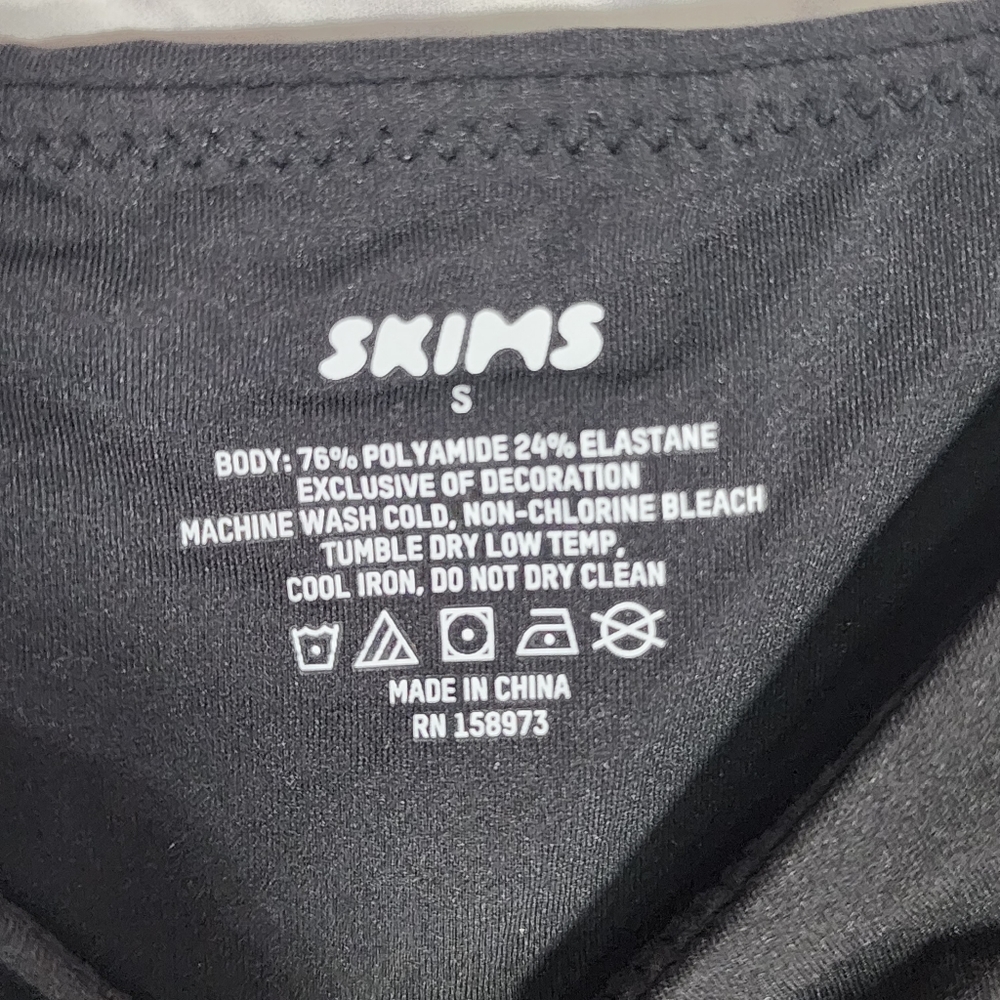 SKIMS FITS EVERYBODY HIGH NECK BODYSUIT/S, M/ ONYX - Picture 9 of 14